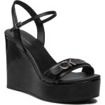 Sandales de créateur Calvin Klein noires en cuir en cuir Pointure 38 pour femme en solde 