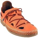 Sandales Coco & Abricot orange corail en cuir en cuir Pointure 38 look fashion pour femme 