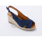 Sandales à talons bleues en textile à bouts ouverts Pointure 41 look Pin-Up pour femme en promo 