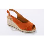 Sandales à talons orange en textile à bouts ouverts Pointure 36 look Pin-Up pour femme 