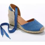 Sandales à talons Blancheporte bleues en textile à bouts ronds Pointure 37 look casual pour femme en promo 