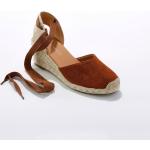 Sandales à talons Blancheporte marron en textile à bouts ronds Pointure 39 look casual pour femme 