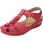 Sandales rouges à clous en cuir à lacets Pointure 37 plus size look sexy pour femme 