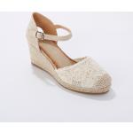 Sandales à talons blanches en textile Pointure 36 style bohème pour femme en promo 