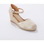 Sandales à talons blanches en textile Pointure 37 style bohème pour femme en promo 