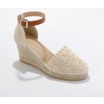 Sandales à talons blanches en textile Pointure 41 look casual pour femme 