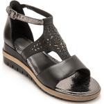 Sandales à talons Pediconfort noires en cuir Pointure 41 avec un talon entre 3 et 5cm look casual pour femme en promo 