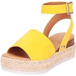 Sandales de marche jaunes à boucles Pointure 38,5 avec un talon entre 5 et 7cm look fashion pour femme 