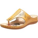 Sandales plates jaunes à strass respirantes Pointure 38,5 look fashion pour femme 