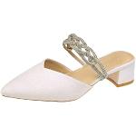 Sandales à talons beiges en caoutchouc à paillettes avec semelles amovibles pour pieds larges Pointure 37 look fashion pour femme 