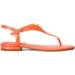Sandales de créateur Ralph Lauren orange corail en cuir en cuir Pointure 36 pour femme 