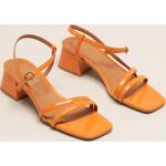 Sandales à talons Jonak orange en cuir verni Pointure 36 avec un talon entre 5 et 7cm look chic pour femme en promo 