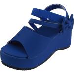 Sandales à talons saison été bleues en cuir à talons carrés à bouts ouverts pour pieds larges Pointure 42 plus size look fashion pour femme 