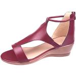 Sandales à talons rouges à franges Pointure 40 avec un talon entre 5 et 7cm look fashion pour femme 