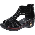 Chaussures de randonnée noires à bouts carrés pour pieds larges à lacets Pointure 39 look fashion pour femme 
