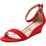 Sandales à talons rouges à paillettes Pointure 43 avec un talon entre 5 et 7cm plus size look sexy pour femme 