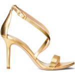 Sandales à talons de créateur Ralph Lauren dorées en cuir Pointure 39 pour femme 