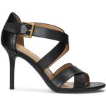 Sandales de créateur Ralph Lauren noires en cuir en cuir Pointure 36 pour femme 