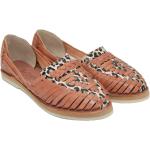 Sandales à effet léopard en cuir en cuir pour femme 