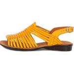 Sandales jaunes en cuir en cuir à bouts ouverts classiques pour femme 