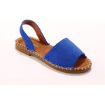 Sandales plates bleues en textile à bouts ouverts Pointure 36 avec un talon jusqu'à 3cm look casual pour femme en promo 
