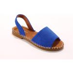 Sandales plates bleues en textile à bouts ouverts Pointure 40 avec un talon jusqu'à 3cm look casual pour femme en promo 