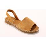 Sandales plates marron en textile à bouts ouverts Pointure 40 avec un talon jusqu'à 3cm look casual pour femme 