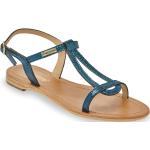 Sandales plates Les Tropéziennes Par M Belarbi bleues en cuir Pointure 36 look casual pour femme 