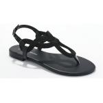 Sandales plates noires Pointure 38 avec un talon jusqu'à 3cm look casual pour femme 