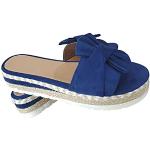 Sandales plates bleues à motif papillons à bouts ouverts à élastiques Pointure 43 