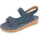 Sandales plates bleues avec semelles amovibles Pointure 38 look fashion pour femme 