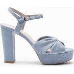 Sandales à talons bleues en daim Pointure 38 pour femme en promo 