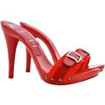 Sandales à talons rouges laquées à talons aiguilles avec un talon de plus de 9cm pour femme 