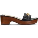 Sandales de créateur Ralph Lauren noires en cuir Nappa en cuir Pointure 38 pour femme 