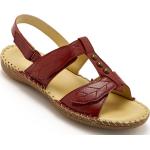 Sandales à talons Pediconfort rouges en cuir avec un talon jusqu'à 3cm look casual pour femme 