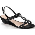 Sandales à talons noires en textile à sequins Pointure 36 look casual pour femme en promo 