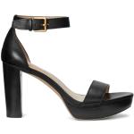 Sandales de créateur Ralph Lauren noires en cuir en cuir Pointure 38,5 pour femme 