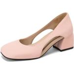 Sandales roses à bouts carrés Pointure 38,5 avec un talon entre 5 et 7cm plus size look fashion pour femme 