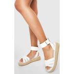 Sandales plates Boohoo blanches en cuir synthétique Pointure 41 pour femme en promo 