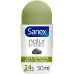 Sanex Natur Protect, Déodorant Homme ou Femme, Déodorant Roll-On, Cuir Normal, 50 ml