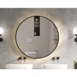 Miroirs de salle de bain noirs diamètre 80 cm 