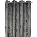 Sans CA00101-656 Rideau Doublé Titanium Jacquard Polyester Argent 140 x 270 cm