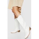Santiags Boohoo blanches en cuir synthétique Pointure 37 look casual pour femme en promo 
