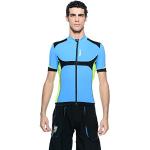 Maillots de cyclisme Santini turquoise en polyester lavable en machine Taille L look fashion pour homme 