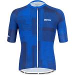 Maillots de cyclisme Santini bleus Taille XXL look fashion pour homme 