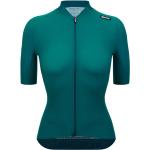 Maillots de cyclisme Santini turquoise en jersey Taille S pour femme 