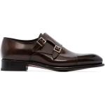 Chaussures à boucles Santoni marron à bouts en amande look casual pour homme 