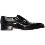 Chaussures à boucles Santoni noires en cuir à bouts en amande à boucles look casual pour homme 
