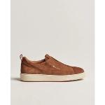 Santoni Cleanic No Lace Sneakers Brown Suede