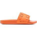 Claquettes de piscine Santoni orange en caoutchouc à bouts ouverts pour homme 
